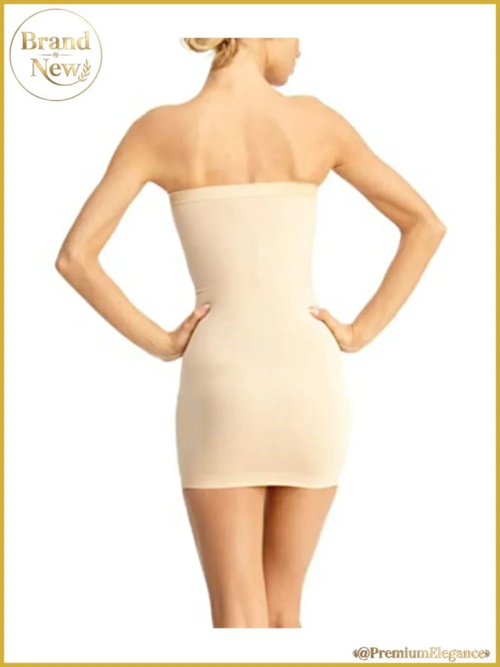 Strapless Shaping Slip Tummy Control Under Dress with Built-In Bandeau Bra